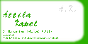 attila kapel business card